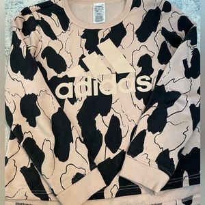Adidas black and pink printed sweater